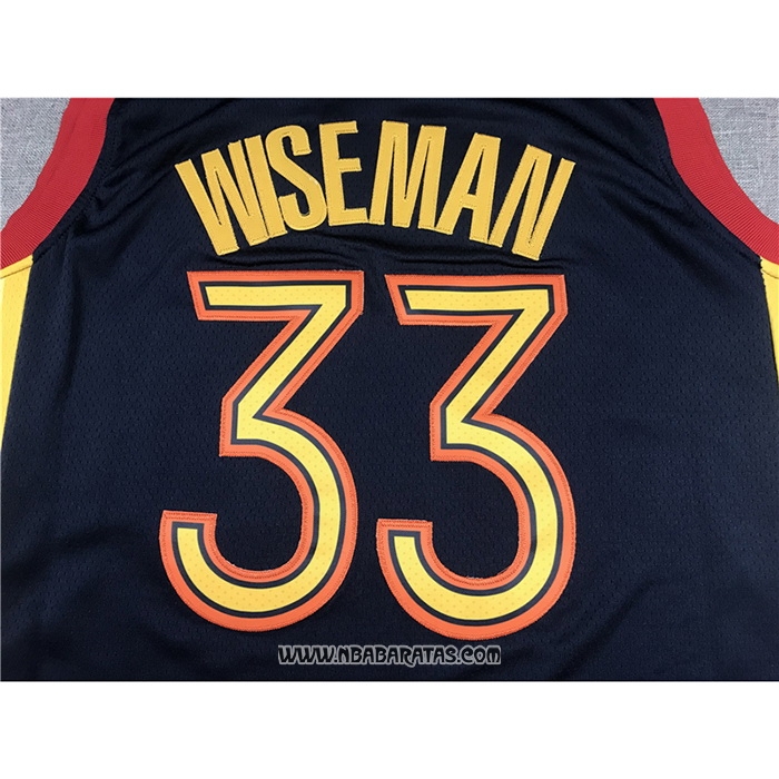 Camiseta Golden State Warriors James Wiseman #33 Ciudad 2020-21 Azul